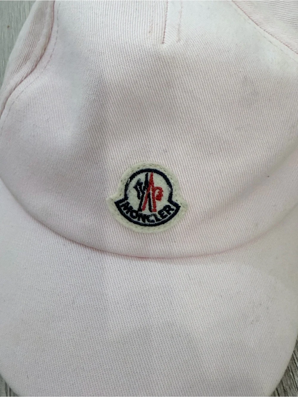 Moncler Kids Light Pink Logo Baseball Cap
